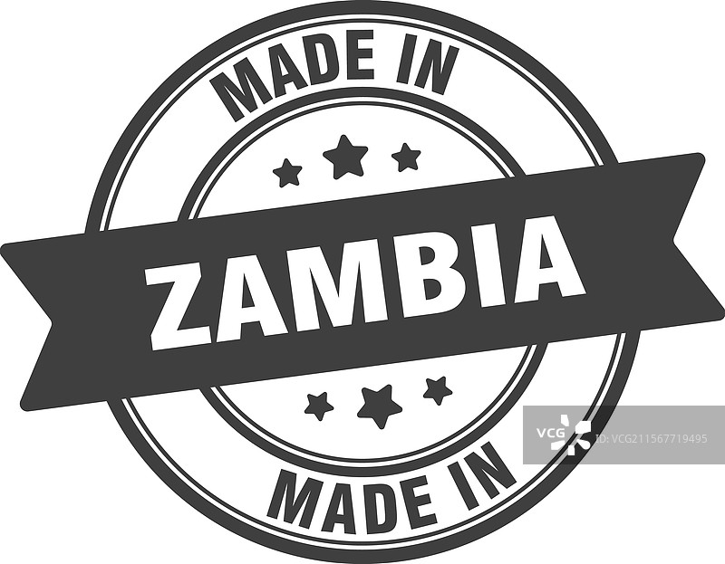 赞比亚制造圆形标志 赞比亚制造印章图片素材