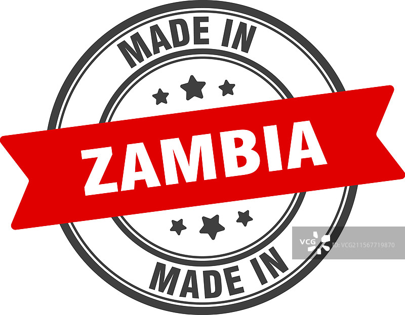 赞比亚制造圆形标志 赞比亚制造印章图片素材