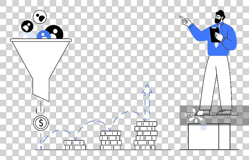 商人优化销售漏斗并进行跟踪图片素材