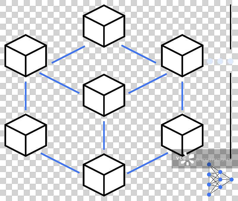 互联节点的区块链网络图片素材