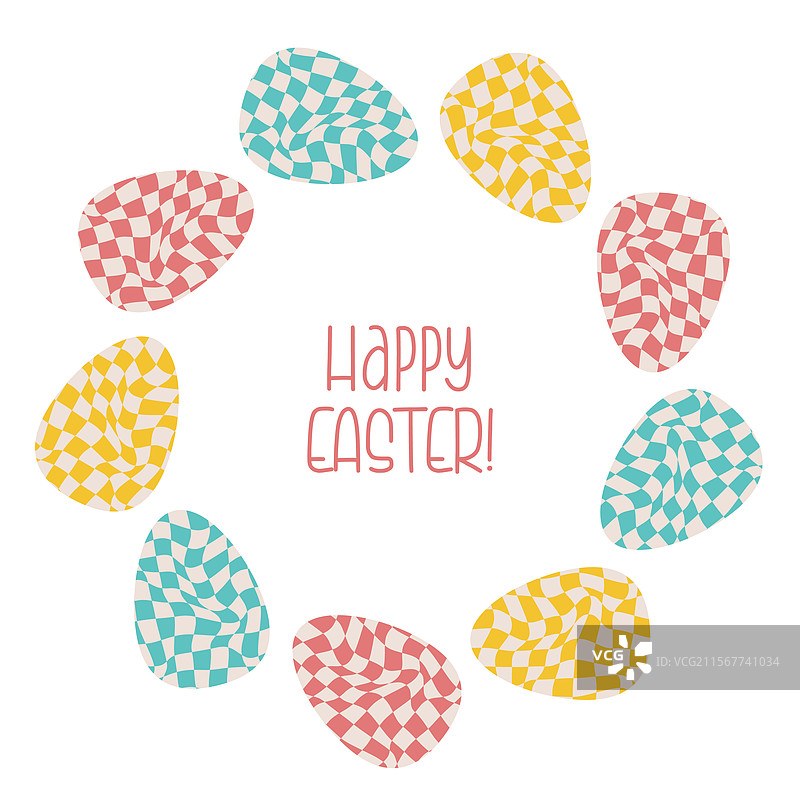 复活节彩蛋的圆形框架，带有时尚感图片素材