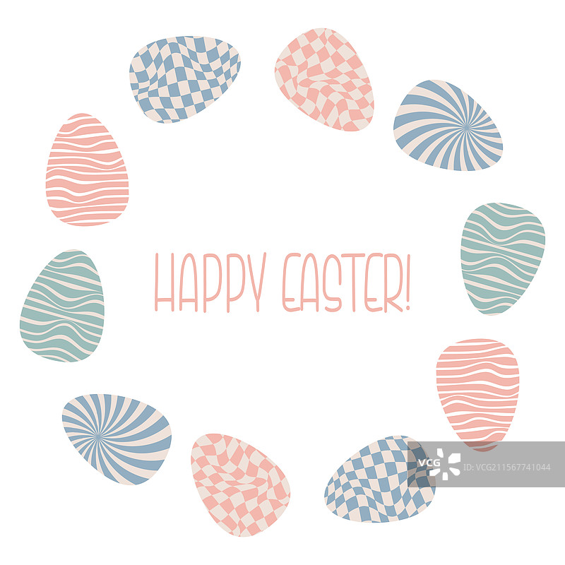 复活节彩蛋的边框装饰，风格独特图片素材