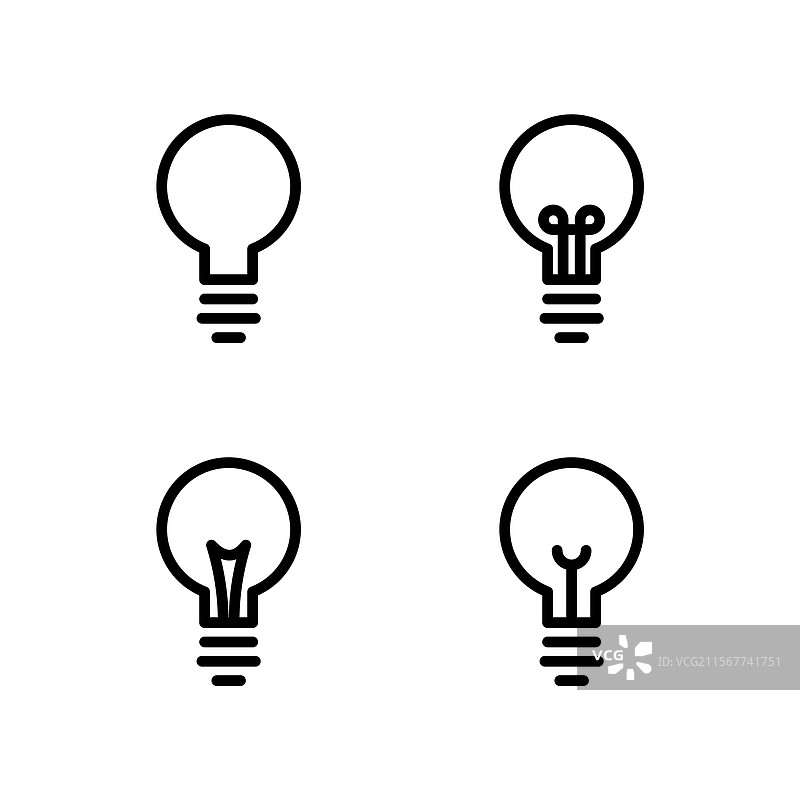 灯泡图标集 光线图标图片素材