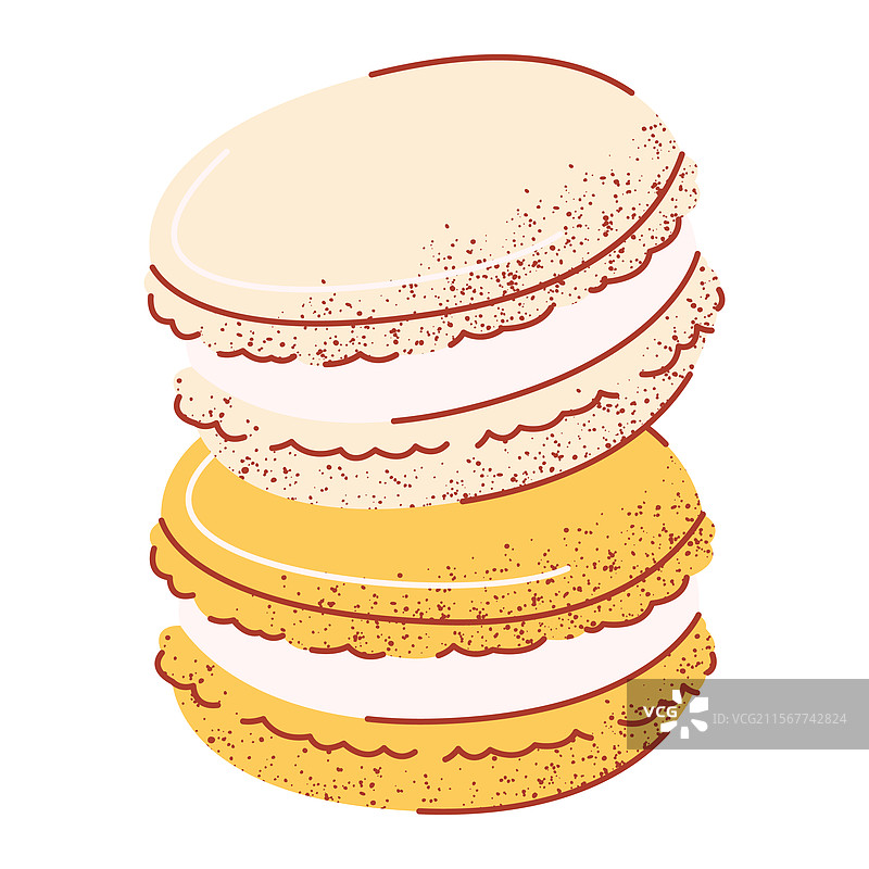 法式香草和柠檬马卡龙的甜蜜堆叠图片素材