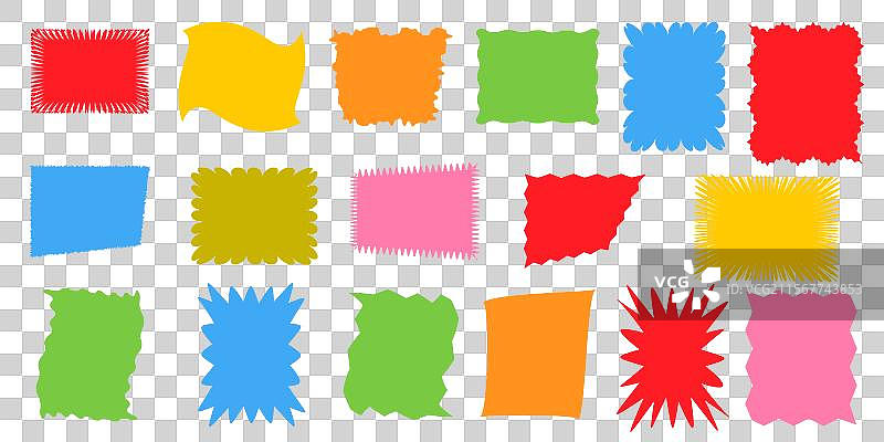 波浪故事框架，锯齿边缘，复古风格图片素材