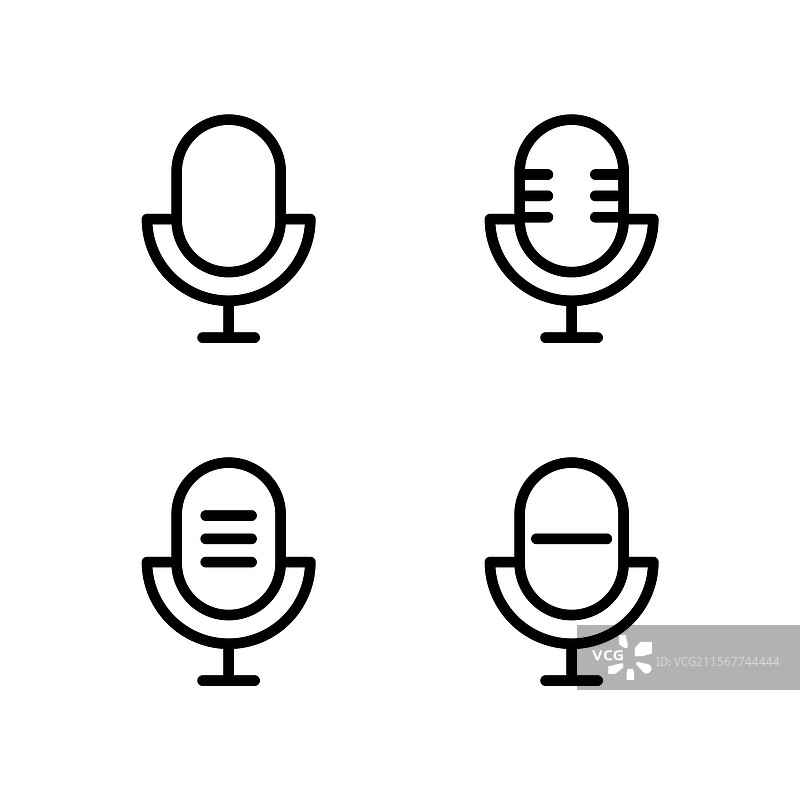 麦克风图标集图片素材