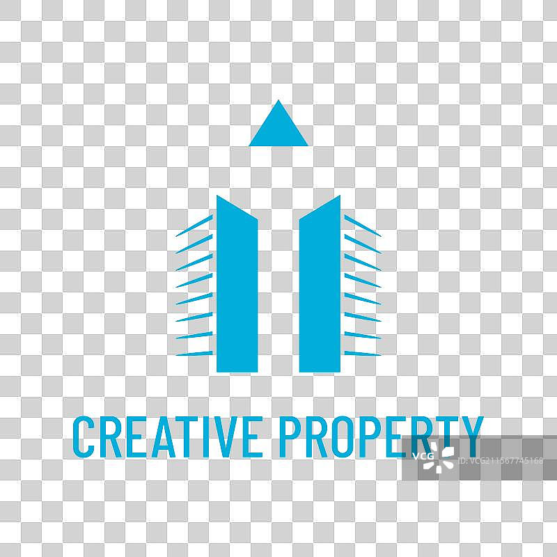 创意物业扁平化极简风格标志设计图片素材