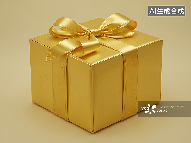 【AI数字艺术】金色礼物盒图片素材