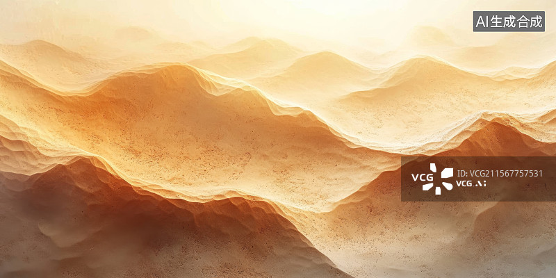 【AI数字艺术】金色波浪山峦景观图片素材