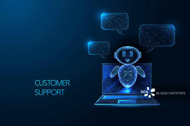 未来派聊天机器人提供客户支持图片素材
