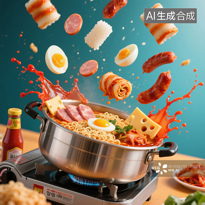 【AI数字艺术】火锅中的各种食材图片素材