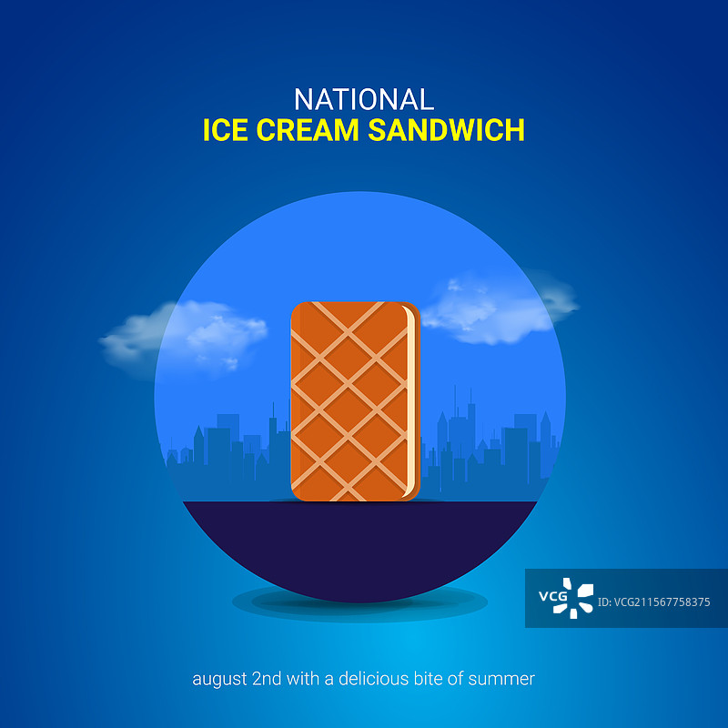 国家冰淇淋三明治日设计冰淇淋图片素材
