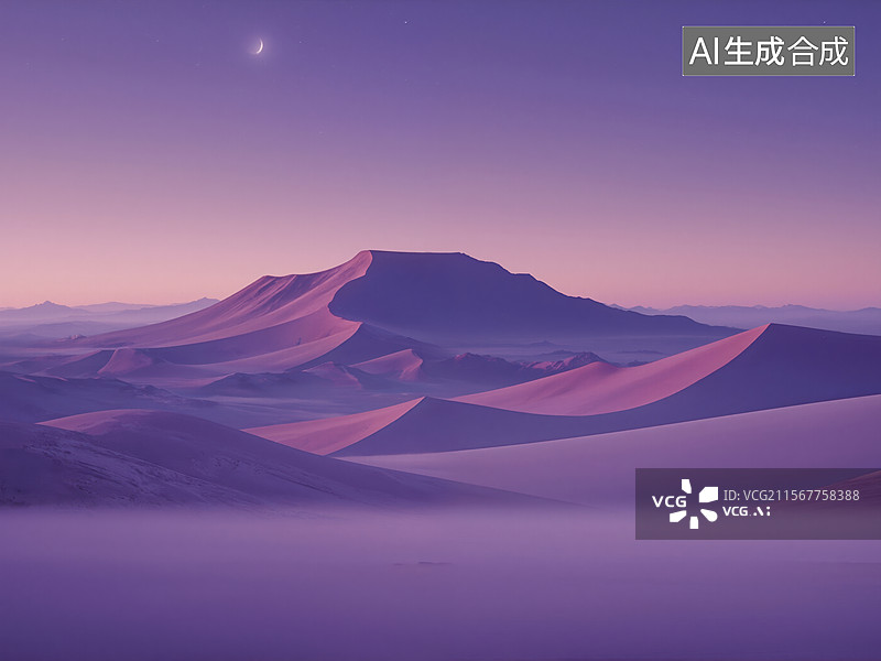 【AI数字艺术】沙漠日出美景图片素材