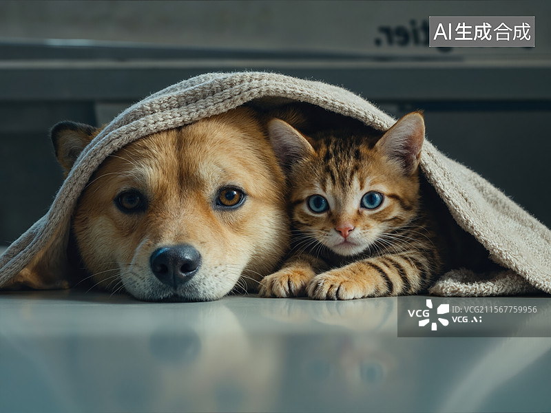 【AI数字艺术】温馨宠物时光图片素材