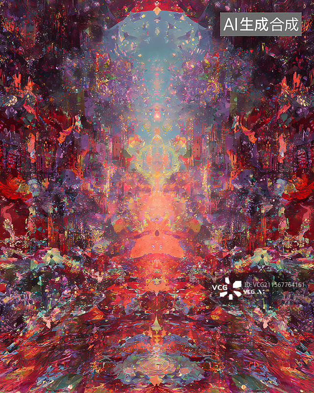 【AI数字艺术】奇幻绚丽色彩场景图片素材