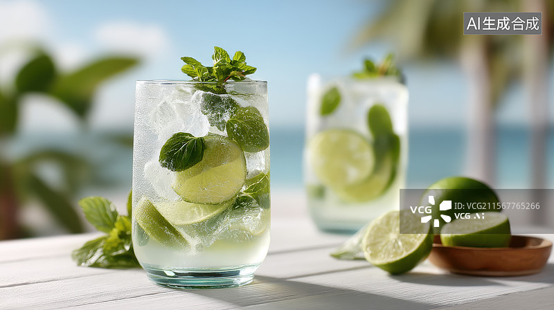 【AI数字艺术】清凉夏日莫吉托图片素材