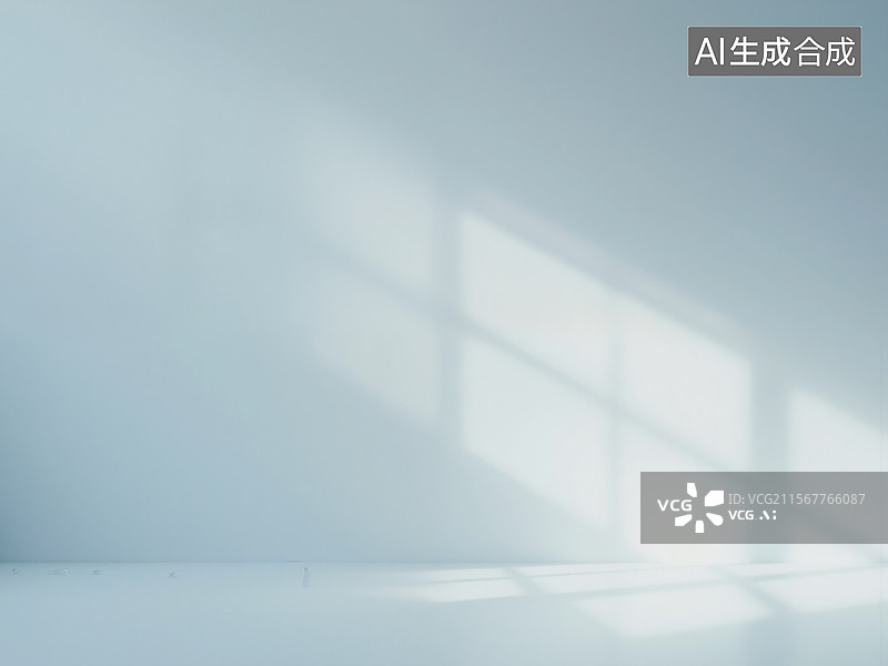 【AI数字艺术】光影交错的空房间图片素材