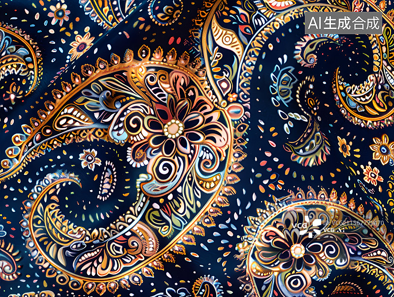 【AI数字艺术】佩斯利花纹设计图片素材