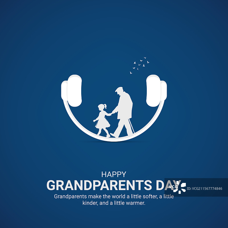 快乐的祖父母节创意广告设计图片素材