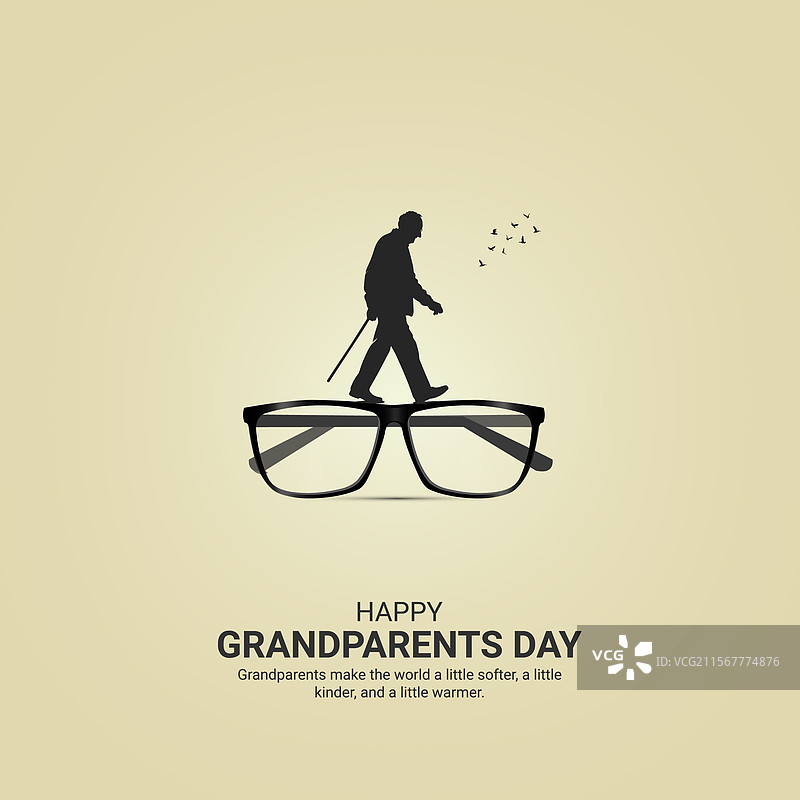 快乐的祖父母节创意广告设计图片素材