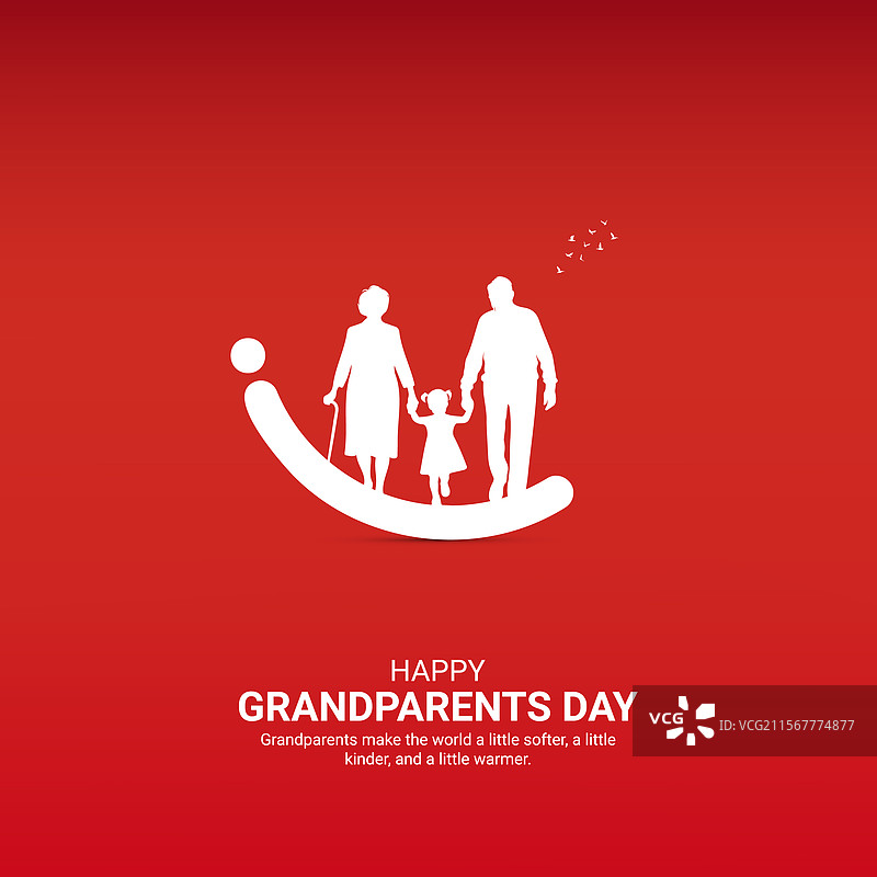 快乐的祖父母节创意广告设计图片素材