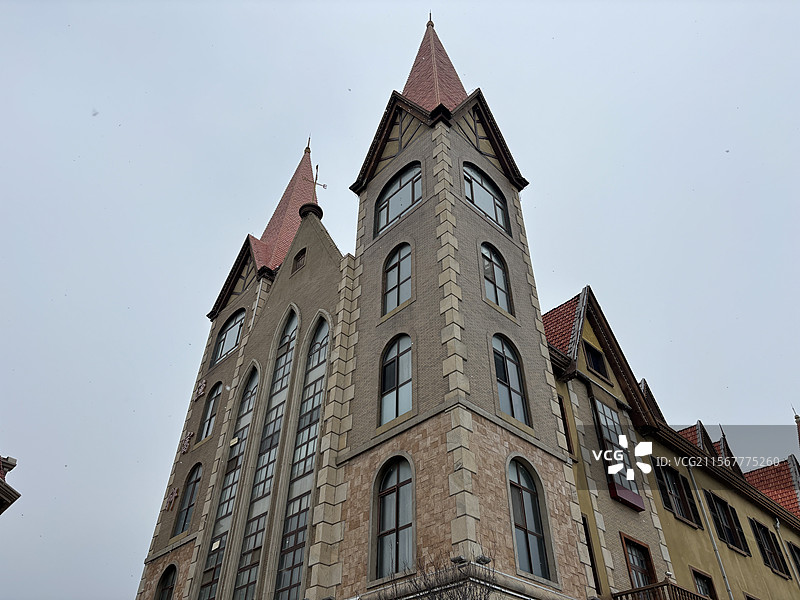 山东烟台海昌渔人码头冬季风景旅游胜地网红打卡图片素材