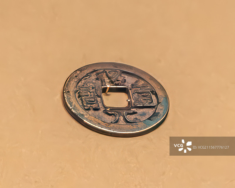 陕西历史博物馆藏唐代文物得一元宝图片素材