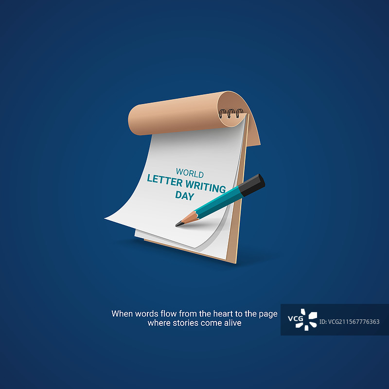 创意广告设计信件写作日图片素材