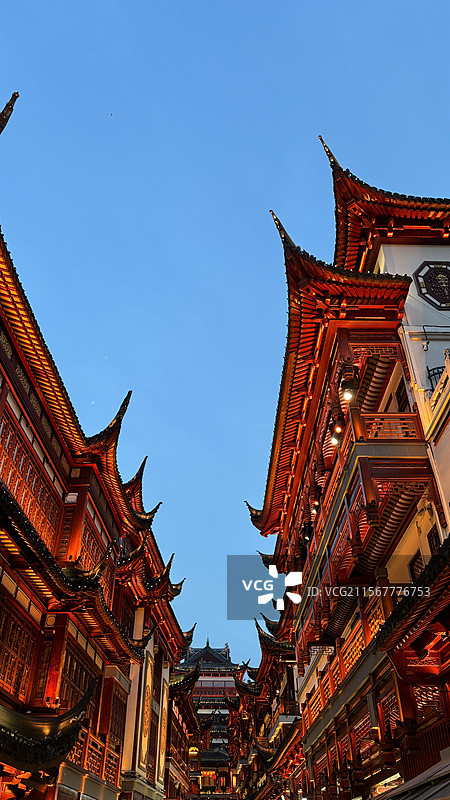 上海豫园夜景图片素材