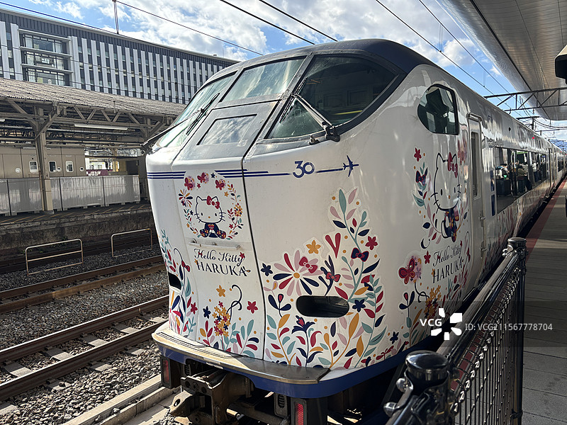 日本京都铁路hello Kitty专列图片素材