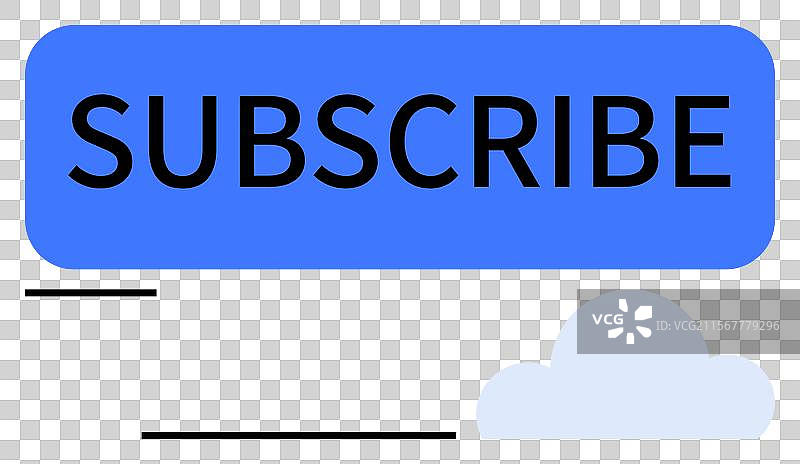 简约云朵上的蓝色订阅按钮图片素材