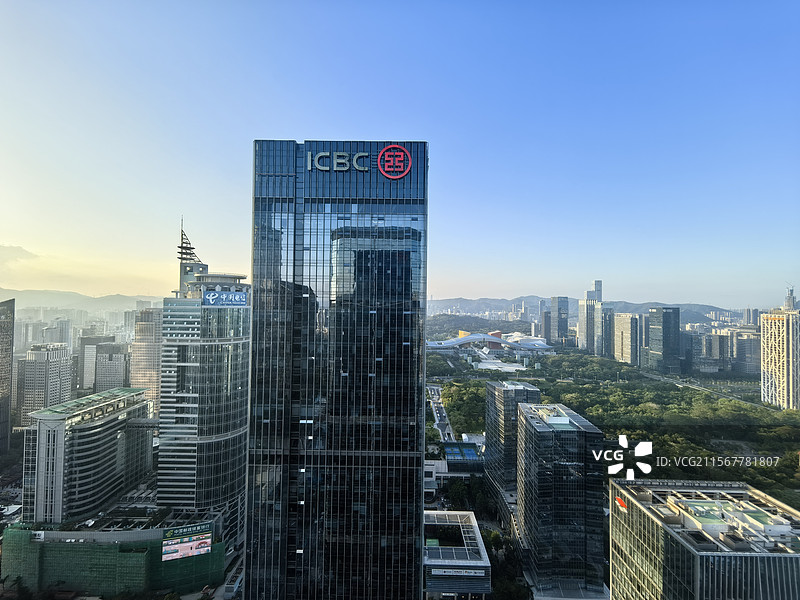 市民中心深圳福田CBD望去市民中心图片素材