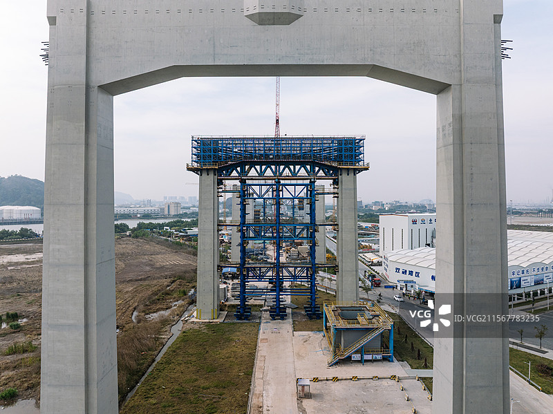 广州南沙狮子洋通道建设图片素材