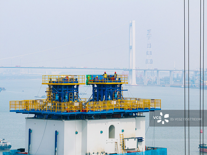 广州南沙狮子洋通道建设图片素材