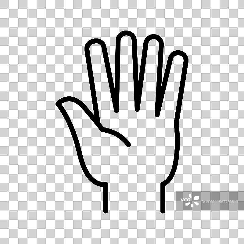 细线风格的举手图标设计图片素材