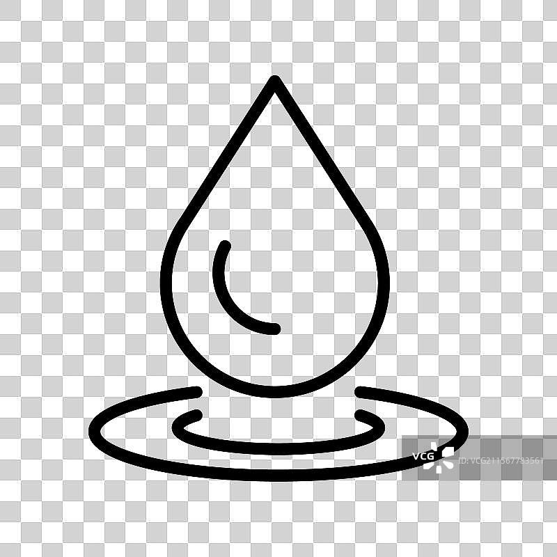 细线风格的雨滴图标设计图片素材