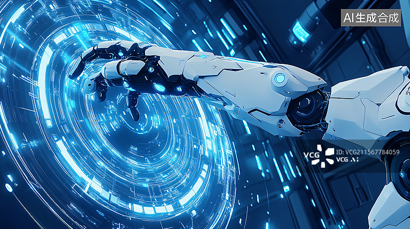 【AI数字艺术】科幻风机械手臂科技图图片素材
