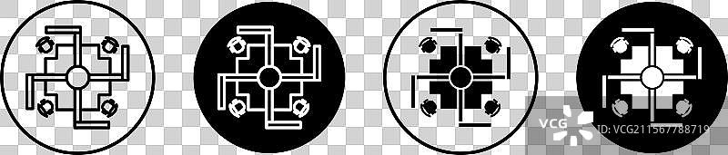 隔间扁平线条图标集 隔间细线图图片素材