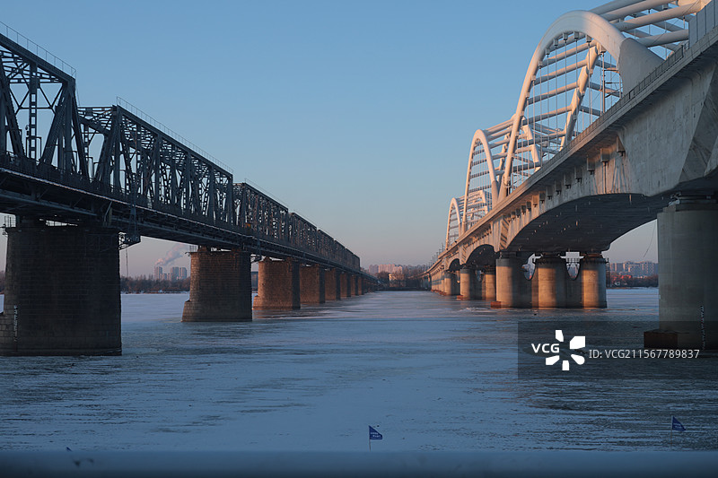 哈尔滨 松花江大桥图片素材