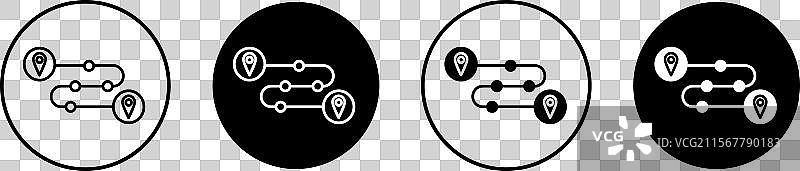 路线图扁平线图标集 路线图细线图片素材