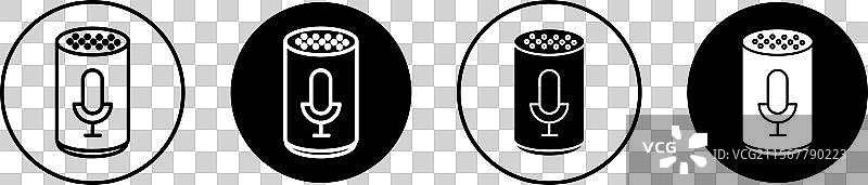 智能音箱扁平线条图标集 智能音箱图片素材