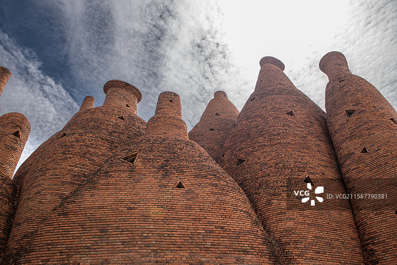 云南红河弥勒市著名景点-东方韵艺术小镇-万花筒建筑风光图片素材