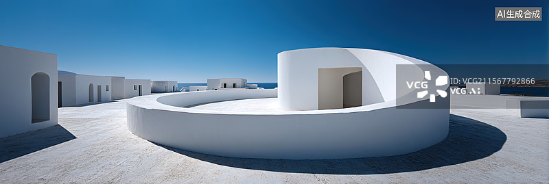 【AI数字艺术】汽车广告背景时尚混凝土现代展厅白色建筑外立面海景停车场度假旅游胜地超现实商业城市图片素材