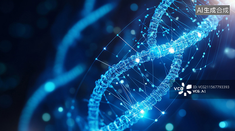 【AI数字艺术】DNA链科技医疗背景图片素材