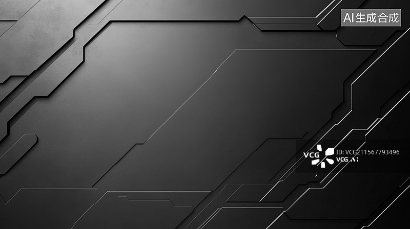 【AI数字艺术】未来风格黑色金属质感墙面背景图片素材