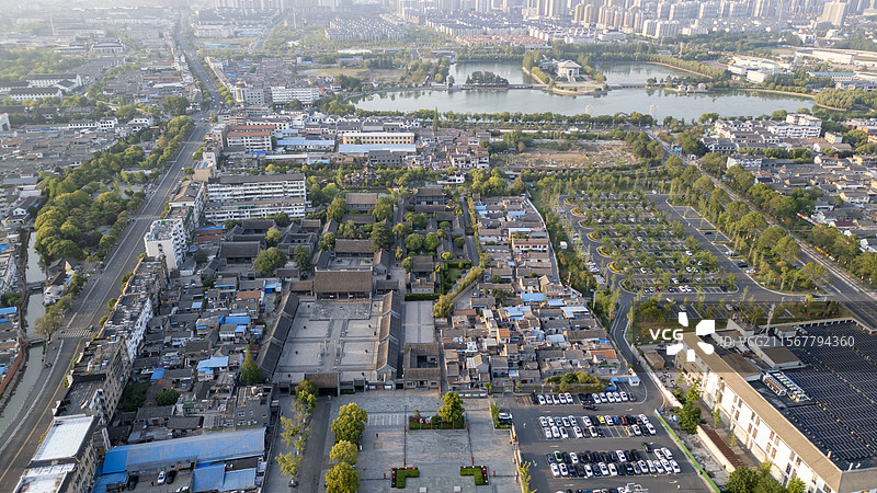 淮安府署航拍视角图片素材