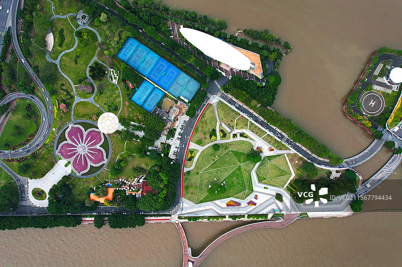 广州珠江边的公园图片素材