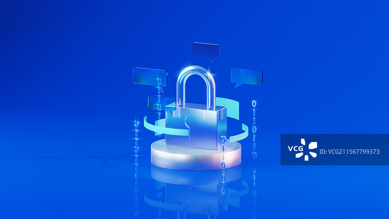 3D金融客户信息安全锁素材组合图片素材