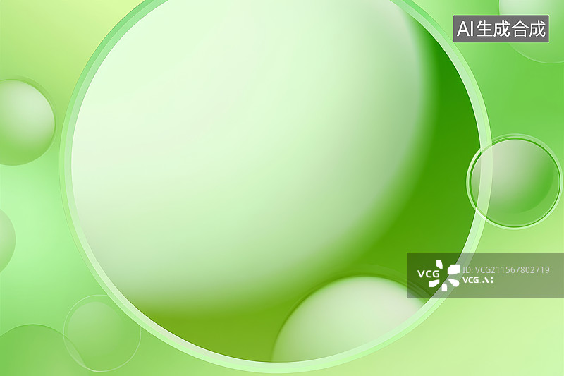 【AI数字艺术】绿色渐变背景上的圆形图案图片素材