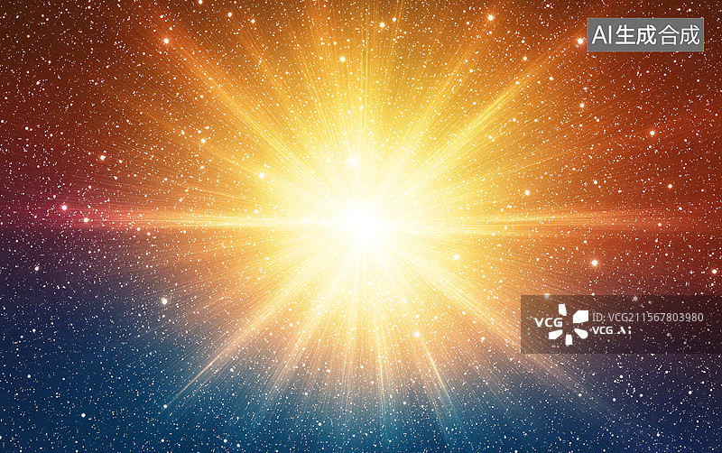 【AI数字艺术】宇宙中的星爆现象图片素材